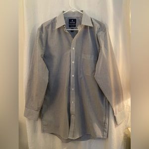 Stafford Striped Button Down Long Sleeve Dress Shirt Size 16  32/33